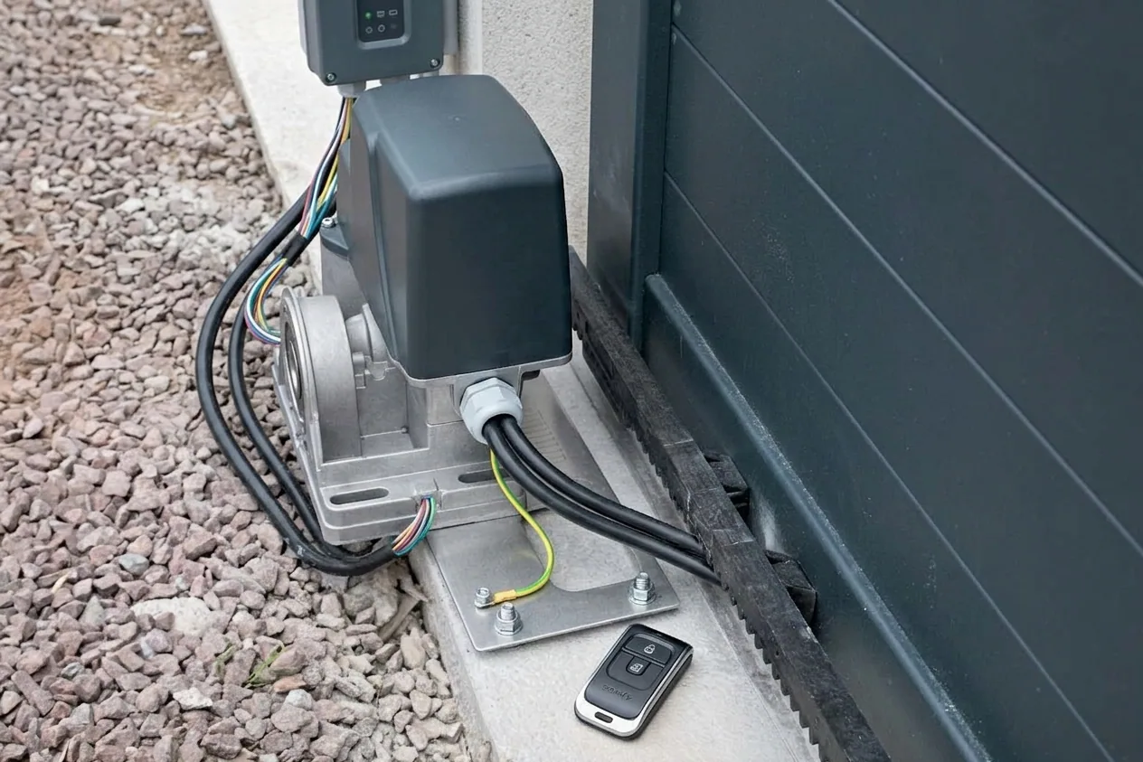 Motorisation portail, garage et volets à Agde — après (chantier 6)