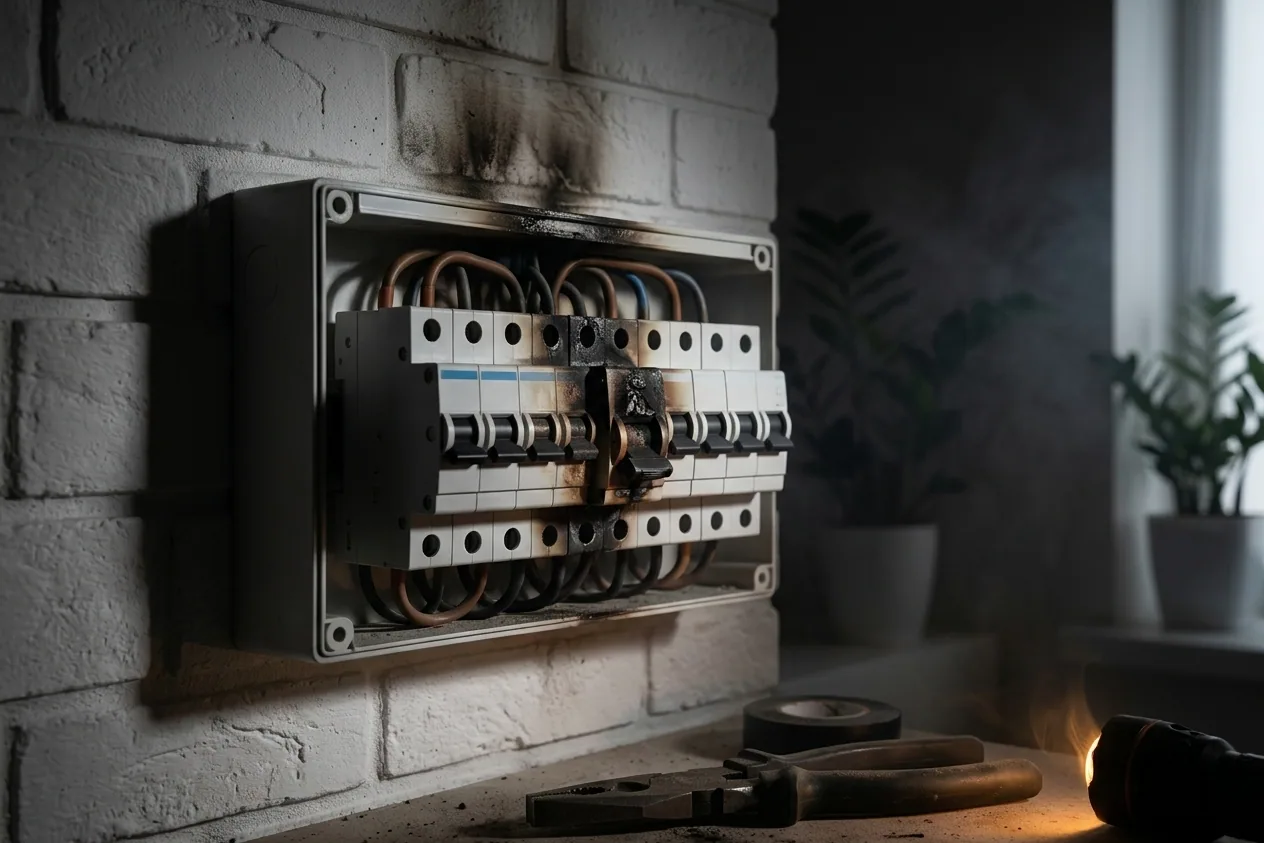 SOS électricien 24h/24 et 7j/7 à Agde — avant (chantier 7)